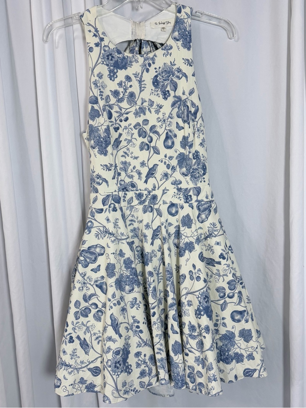 The Vintage Shop Blue and Cream Dress
